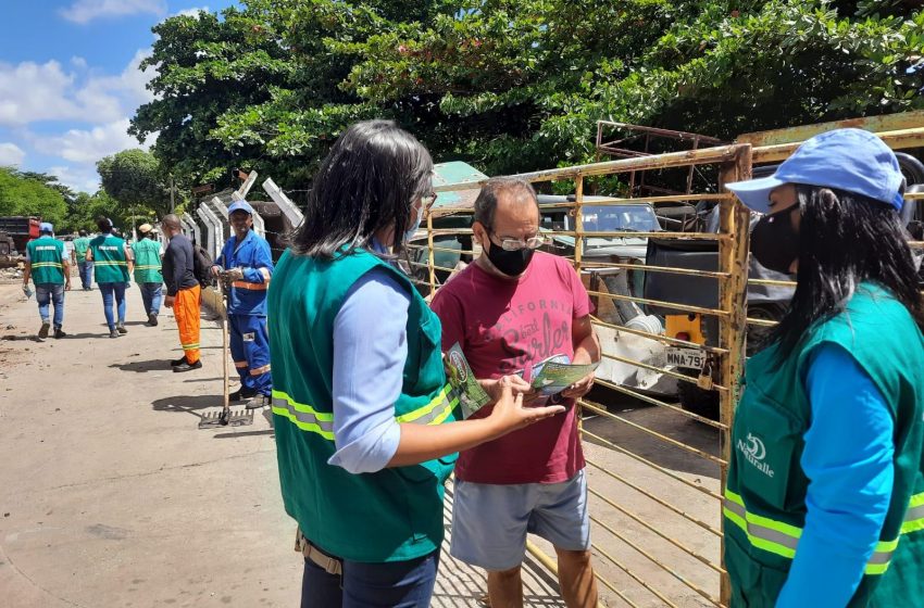 Desenvolvimento Sustentável realiza atividade de educação ambiental no bairro do Vergel do Lago. Foto: Ascom Sudes