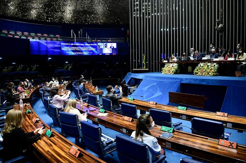 Sessão temática foi convocada para debater a efetividade do passaporte sanitário, a partir da vacinação contra covid-19 - Pedro França/Agência Senado