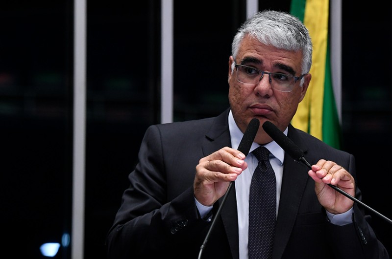O senador Eduardo Girão (Podemos-CE) disse que a condenação do ex-procurador Deltan Dallagnol é uma inversão de valores. - Jefferson Rudy/Agência Senado