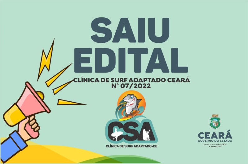 Sejuv divulga Edital Nº 07/2022 referente ao Chamamento Público do projeto Clínica de Surf