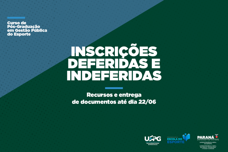 Divulgadas as inscrições homologadas para pós-graduação em Gestão Pública do Esporte
