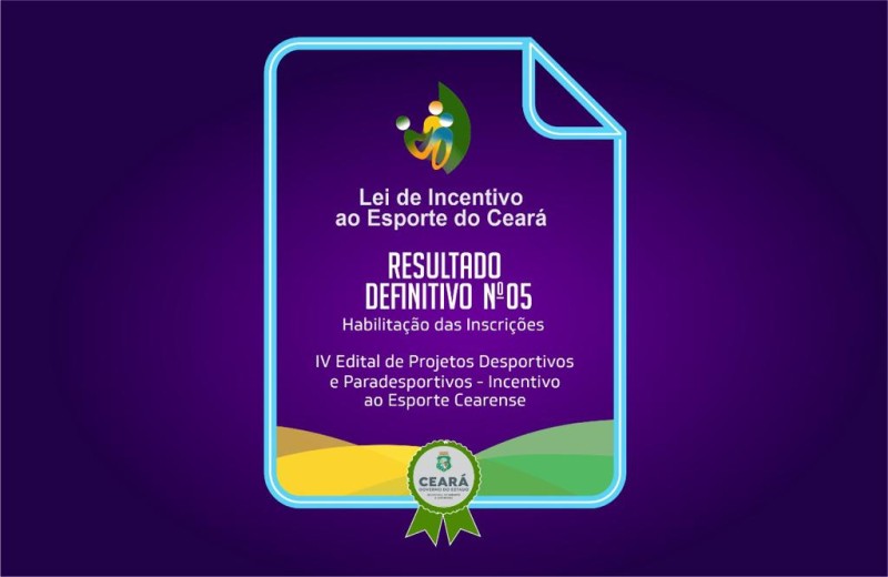 Sejuv divulga resultado definitivo nº 05 da Lei de Incentivo ao Esporte do Ceará (LIE)