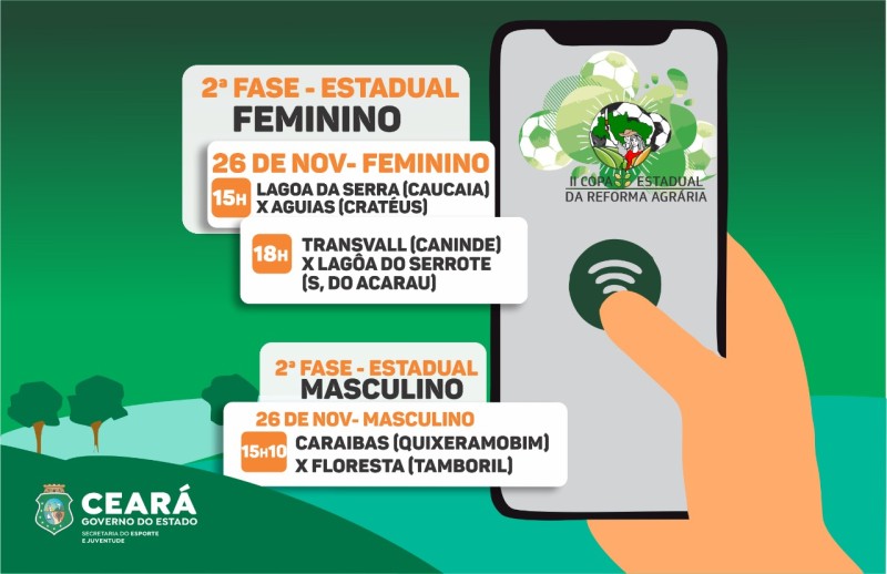 Sejuv realiza mais uma rodada de jogos da etapa estadual da Copa da Reforma Agrária