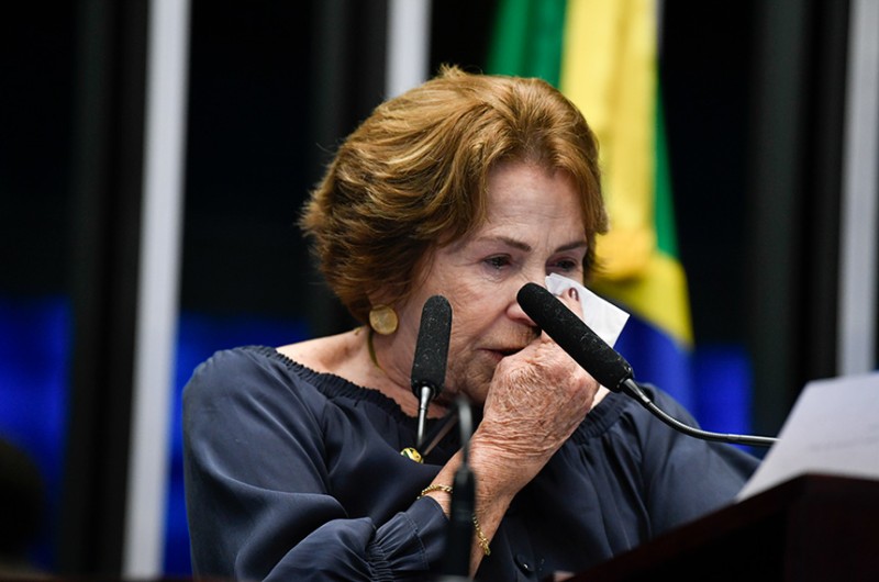 A senadora se emocionou ao comentar sobre seu mandato - Roque de Sá/Agência Senado