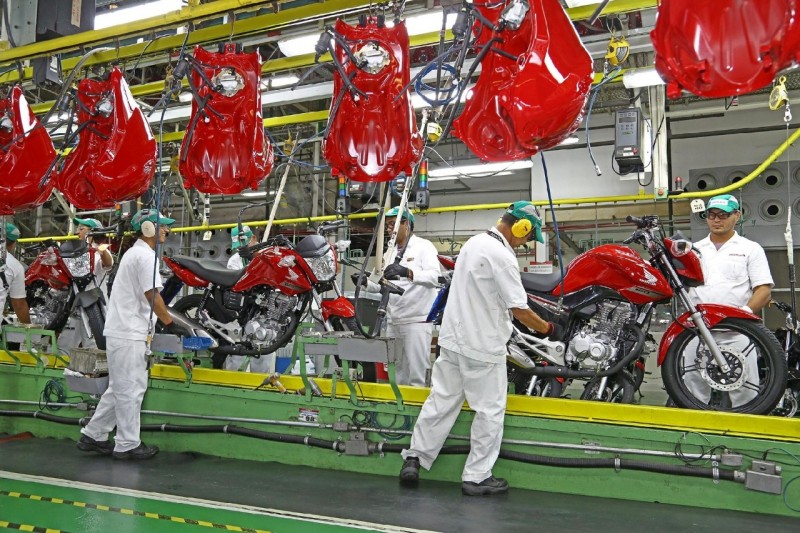 A exportação de motocicletas representa uma grande parcela dos produtos do Amazonas - Divulgação Honda
