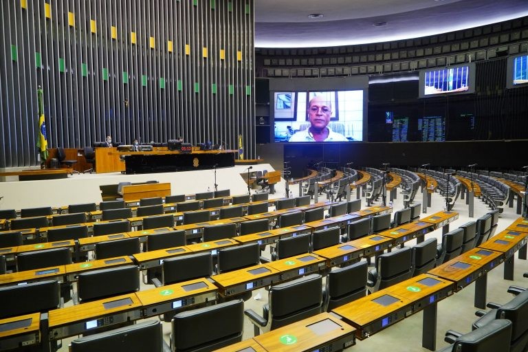 Sessões de votação na Câmara são realizadas virtualmente por causa da pandemia - (Foto: Pablo Valadares/Câmara dos Deputados)