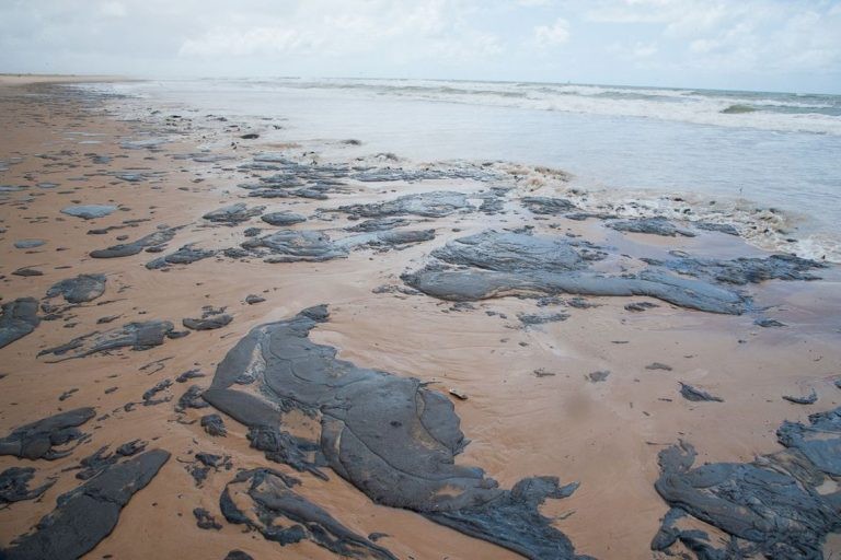 Vazamento de óleo em praia de Sergipe - (Foto: Adema/Governo de Sergipe)