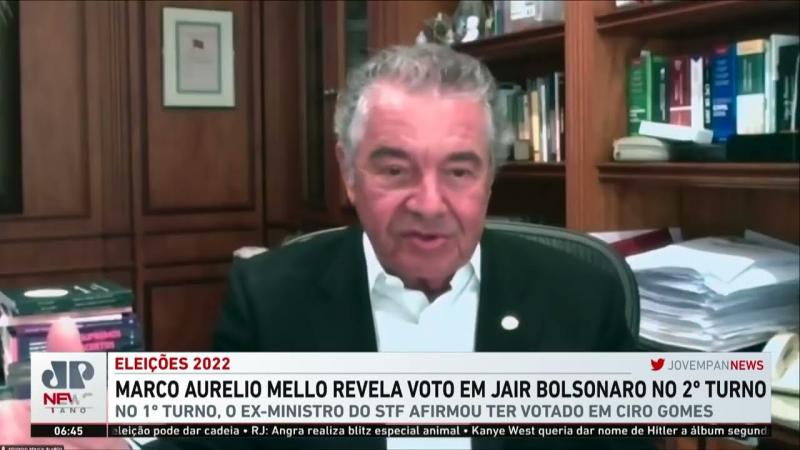 Na reta final da eleição, Marco Aurélio Mello reafirma voto em Bolsonaro