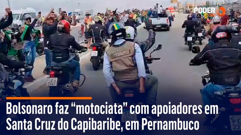 Bolsonaro faz “motociata” com apoiadores em Santa Cruz do Capibaribe, em Pernambuco