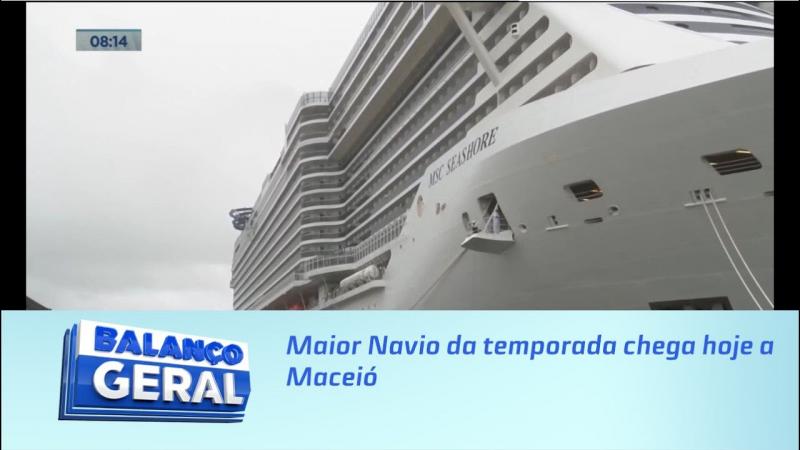 Cruzeiros: Maior Navio da temporada chega hoje a Maceió