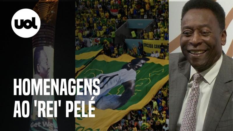 Pelé recebe homenagens de jogadores, em hotéis e estádios no Qatar