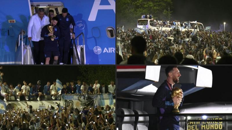 Seleção argentina é recebida com festa em Buenos Aires | AFP