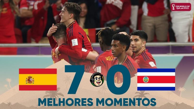 ESPANHA 7 X 0 COSTA RICA | MELHORES MOMENTOS | 1ª RODADA | FASE DE GRUPOS