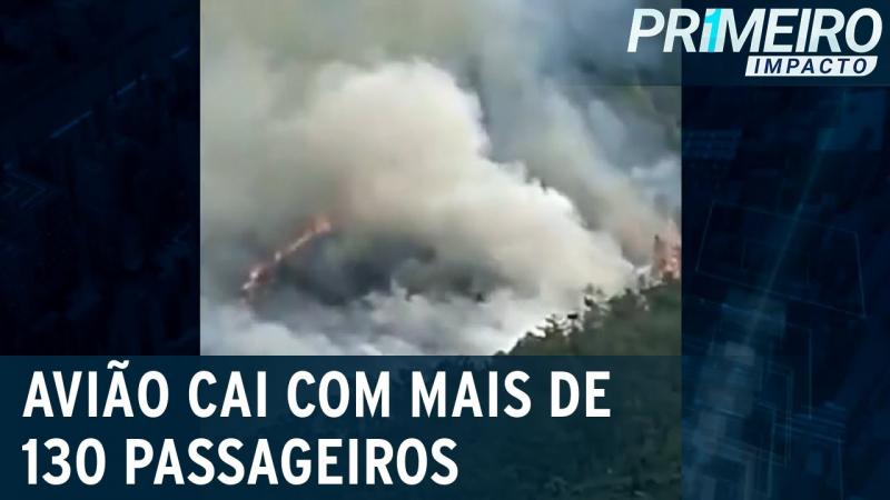 Avião com mais de 130 passageiros a bordo cai na China | Primeiro Impacto 