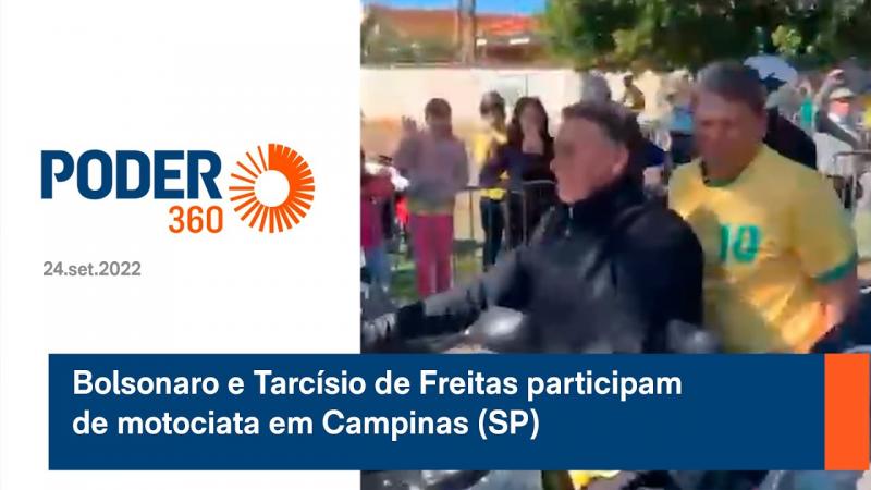Bolsonaro e Tarcísio de Freitas participam de motociata em Campinas (SP)
