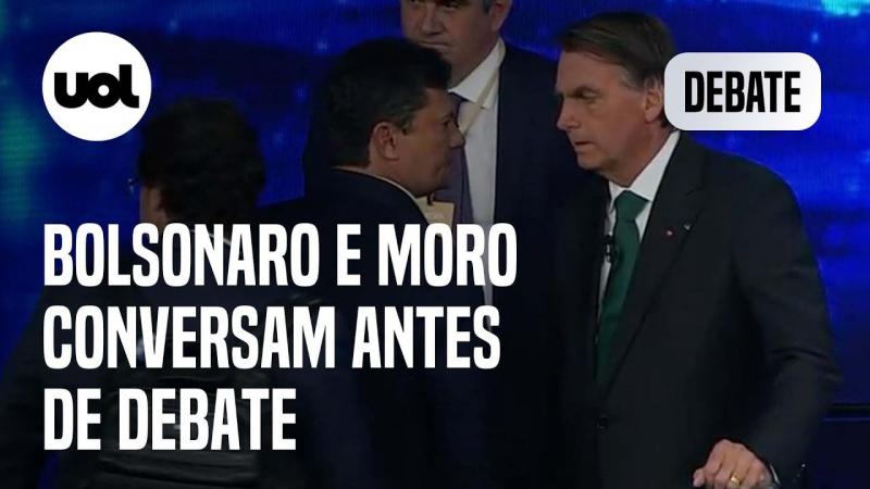 Bolsonaro e Sergio Moro conversam antes de debate: veja o vídeo