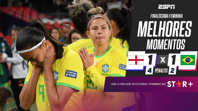 BRASIL BUSCA EMPATE EMOCIONANTE NOS ACRÉSCIMOS, MAS INGLATERRA É CAMPEÃ NOS PÊNALTIS NA FINALÍSSIMA