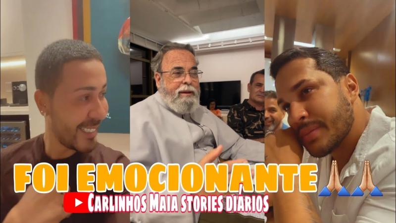 CARLINHOS RECEBE PADRE ANTÔNIO DE MARIA E SE EMOCIONA